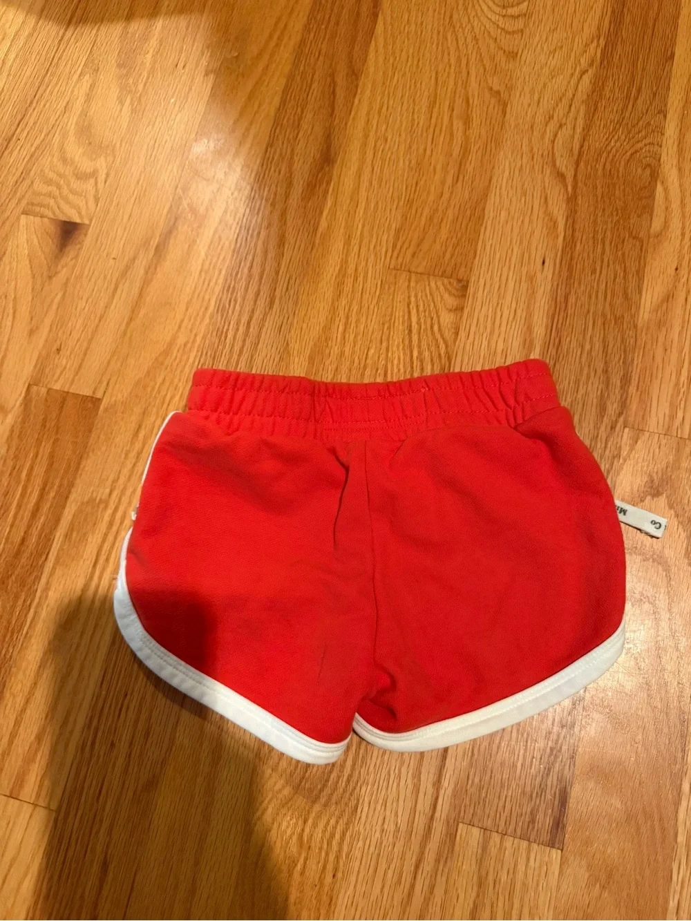 Girls' Red Athletic Shorts with White Trim